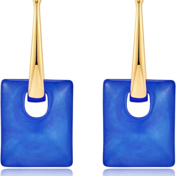 Multicolored Acrylic Dangle Hoop Earrings for Women Jewelry Gift - Picture 1 of 6